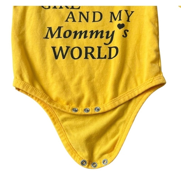 Yellow Ruffled long sleeves baby girl one piece 70 ( 6-9 months )snap closure - Picture 3 of 7